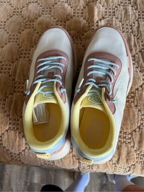Hey Dude Women's Sneakers in White, Pink & Yellow